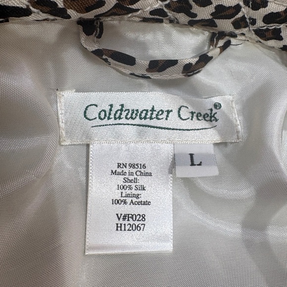 Coldwater Creek Silk Leopard Quilted Jacket Size L - Picture 12 of 12